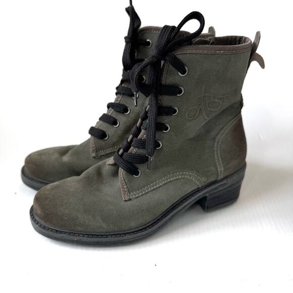 OTBT country lace up combat boots suede leather upper grey size 7.5 - Picture 1 of 10